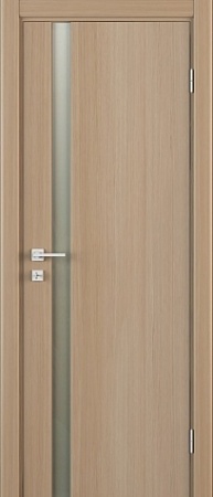 Межкомнатная дверь Практика К11 Строганный шпон, Дуб+каленое стекло сатин бесцветный, 600/700/800/900*2000 мм. «Дверной лидер» в Ярославле